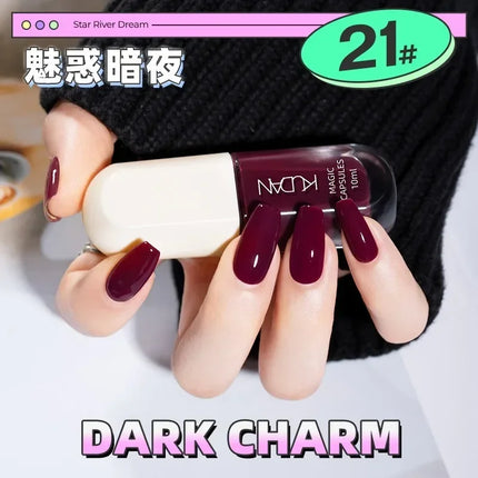 Water-based Nail Polish Tearable Baking Free Solid Color Nail Polish Gel Professional Semi-Permanent Varnish Nail Salon Polish