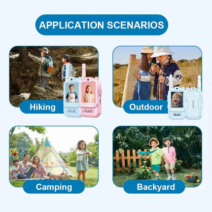 Video Walkie Talkies for Kids 2 Pack Rechargeable Toddler Toys for Indoor Camping Travel Birthday Gfits for Kids Ages 3-12