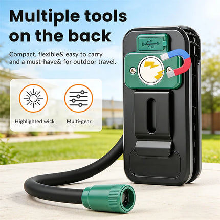 COB Work Light Flexible Hose Flashlight USB Charging Magnetic Car Repair Light with Back Clip Ideal for Working Camping Fishing