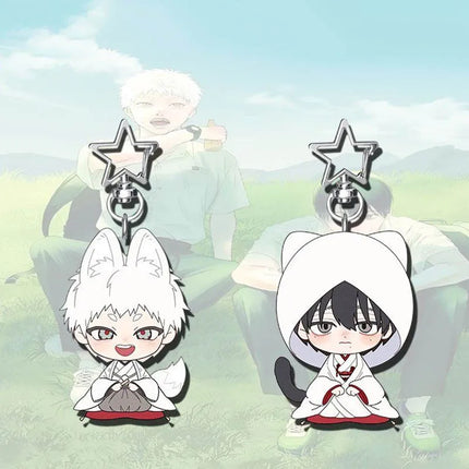 Anime The Summer Hikaru Died Cosplay Keychain Unisex Kawaii Acrylic Keyring Key Chain 2Pcs/set Bag Decoration Ornament Prop