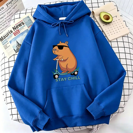 Funny Capybara Hoodie Women/Men Aesthetic Graphic Cute Hoodies Unisex Autumn Winter Harajuku Pullovers Sweatshirts