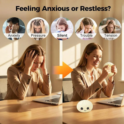 Large Dumpling Stress Ball with Steamer Colorful Squishy Bun Sensory Toy for Anxiety Relief, Squeeze Dough Ball for Adults&Kids