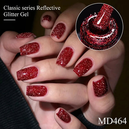 8ml Reflective Glitter Gel Nail Polish Nail Art Shiny Effect Semi Permanent UV  LED Gel Varnish Manicure DIY Nail Supplies
