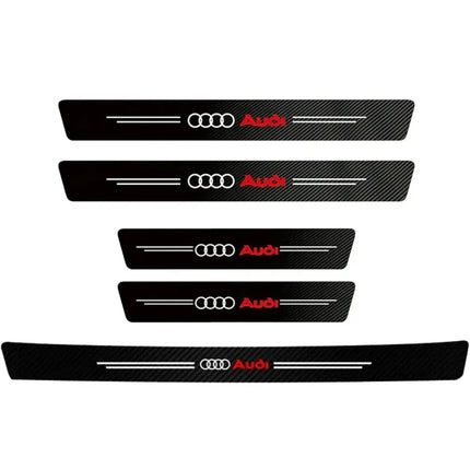 High-quality Carbon Fiber Car Door Sill Protector Sticker For quattro Audi Q5 Q3 Q2 Q7 A3 B5 B6 B7 B8 B9 8P A4 C6 C5 A1 A6 A7