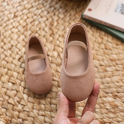 New Girl Dresses Casual Shoes Simple Fashion Children Leather Shoes Solid Color Spring Autumn Kids Princess Ballet Flat Shoes