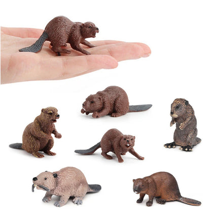 Realistic Forest Wild Animal Capybara Beaver Badger Wolverine Raccoon Meerkat Badger Model Figure Collector Toys for Kids
