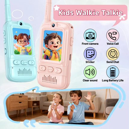 2PK New Generation Kids Video Walkie Talkie with Fun Features Long Endurance Outdoor Communication Children's Toy Gifts for Kids