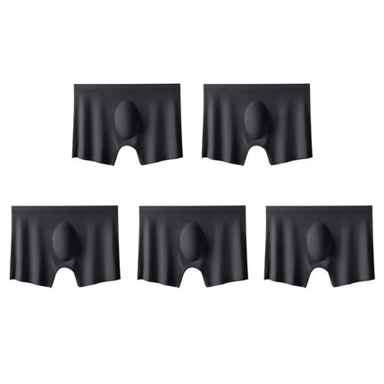 5Pcs/Lot Men's Ultra-Thin Ice Silk Underwear Summer Cool Boxers Briefs Comfortable Breathable Seamless Underpants Sexy Lingerie