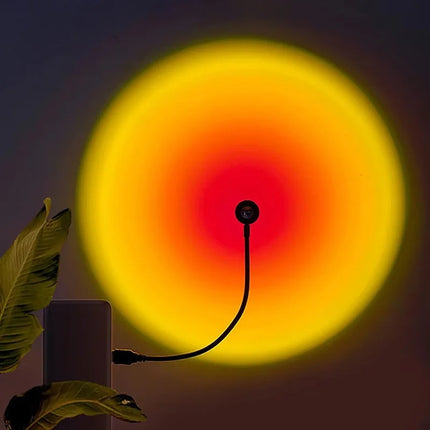 RGB Sunset Lamp Rainbow Projection Lamp USB Decorative Sunset Atmosphere Lamp Multi-Angle Rotatable For Home Living Room Bedroom