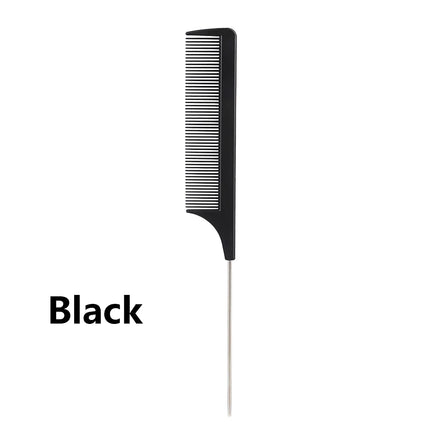 1pc Professional Pointed Tail Comb Salon Hair Styling Stainless Steel Antistatic Dyeing Hair Comb Special for Real Hair Wigs