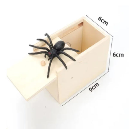 Trick Spider Funny Scare Box Wooden Hidden Box Quality Prank Wooden Scare Box Fun Game Prank Trick Friend Office Toys
