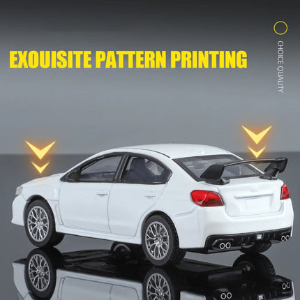 1/43 Scale Subaru WRX  Alloy  Diecast Sports Car Model Miniature Premium  Free Wheels Metal Collect Gift Kid Toys Decoration Col