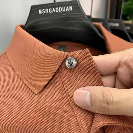 100% high-quality pure cotton men's summer polo shirt. Popular business commuting style, breathable, cozy, exquisite, luxurious, embroidered.