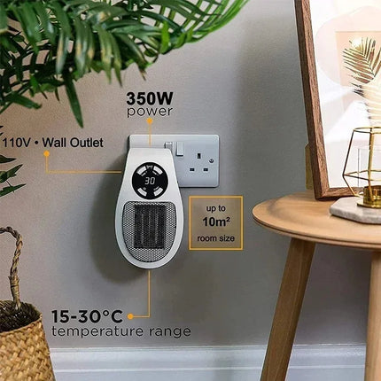 Wall-mounted Electric Heater Energy-efficient Warm Air Blower Hot Air Blower Mini Hot Fan Electric Wall-mounted Heater Plug-in