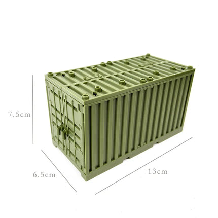WW2 Military MOC War 2 Container Camp Equipment Warehouse SWAT Scene Cannon Base Model Building Blocks Bricks Children Toys Gift