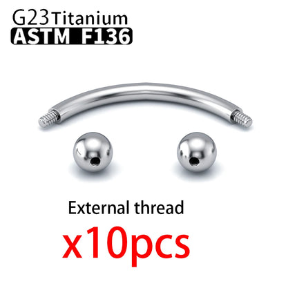 Wholesale G23 Titanium 10PCS Labret Lip Stud Piercing Eyebrow Body Jewelry Nose Ring C rod  For Women Septum Piercing