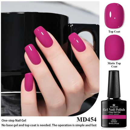 8ml 1-Step Nail Gel Polish No Need Base Gel & Top Coat Long-Lasting UV LED Soak Off Nail Art for DIY Manicure Salon Quality