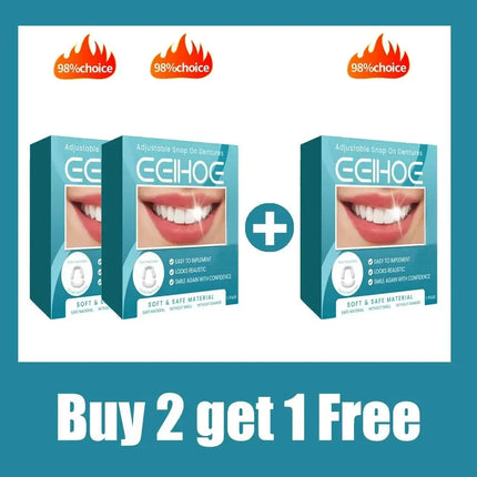 2024 Adult Adjustable Dentures Teeth Set Adjustable Snap-on Fake Teeth Portable Braces Decorate Gaps For Teeth Enhance Aesthetic