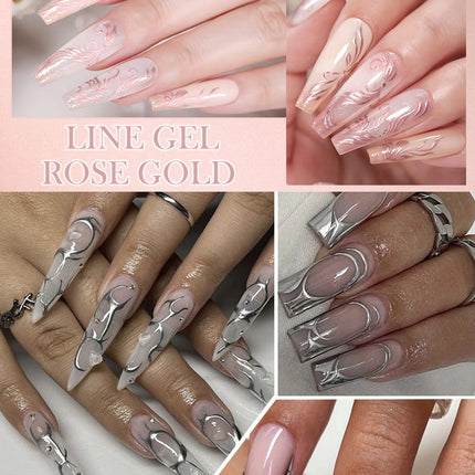 LILYCUTE 5ml Super Bright Silver Metallic Painting Liner Gel Nail Polish Drawing Stripe Graffiti Mirror Pull Line UV Gel Varnish