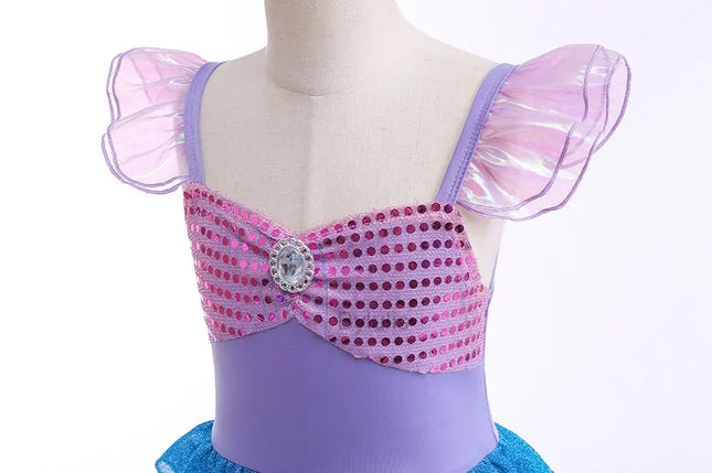Fancy The Little Mermaid Costume Princess Ariel Mermaid Costume for Girls Ariel Carnival Halloween Costumes Party Dress Clothes