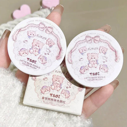 Monochrome Cute Blusher Peach Milk Pink Cream Natural Cheek Tint Brighten Waterproof Matte Face Contouring Blush Palette Makeup