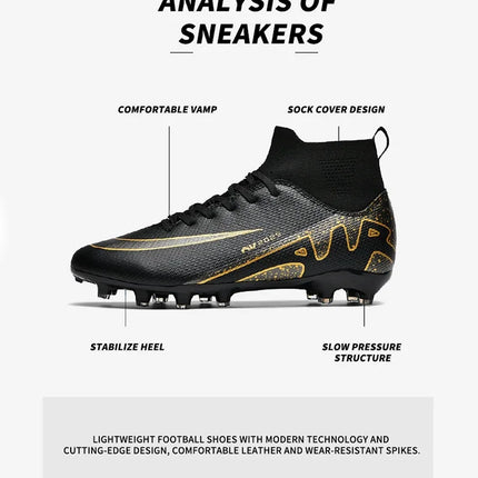 Original Men Football Field Boots Professional Society Indoor Boys Soccer Shoes Match Training Resistant Kids Football Shoes