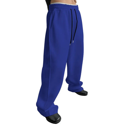 Mens Sweatpants Straight Fit Joggers for Sports and Streetwear Loose Oversized Casual Pant Drawstring Multi-pocket Men Long Pant