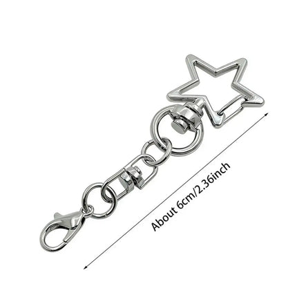 10Pcs 360 Rotate Spring Snap Keychain Multi Styles Star Heart Star Shaped Clasp Open Jump Ring Spring Snap Keyring Pendant