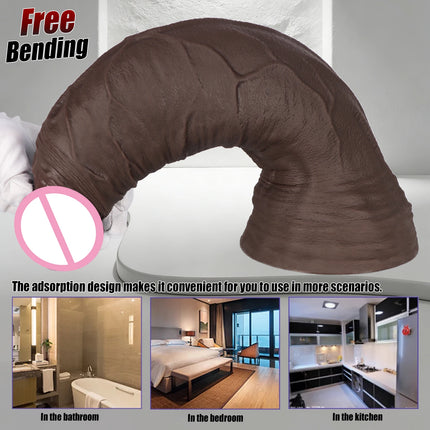 NEW Huge Realistic Dildos Silicone Layer Penis with Suction Cup Adult Sexy Toys for Woman Men Vagina Anal Massage Stimulator 18+