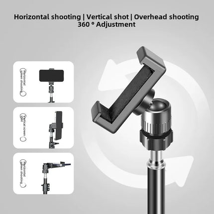 160cm Live Broadcast Tripod Landing Type Camera Anchor Selfie Light Frame Metal Thermometer Phone Holder