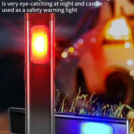 New Portable Aluminum alloy COB LED Flashlight with Magnetic Tail, USB Charging and Clip for Outdoor Work Light Hiking and campi
