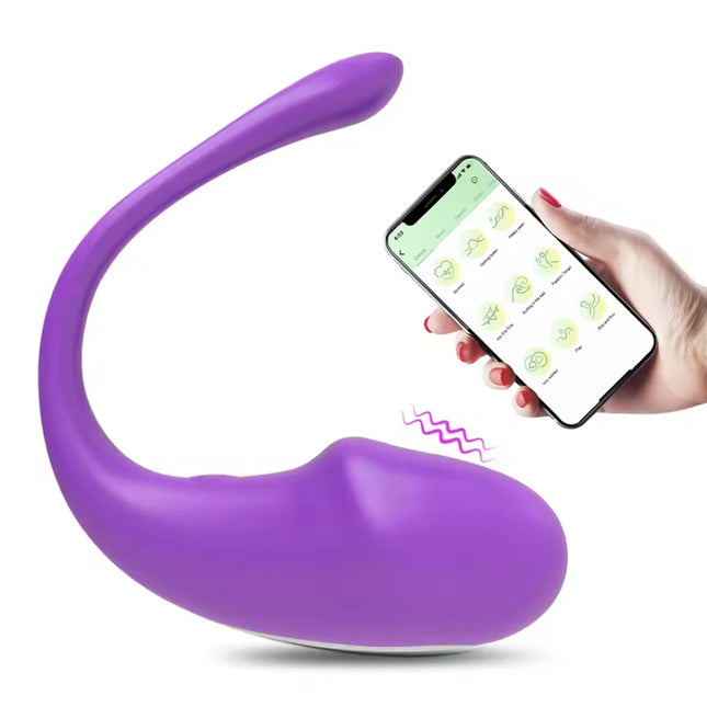 Unisex Sex Toy Vibrating Egg Dual Stimulator for Clitoris G-Spot Anal Plug App-Controlled Bluetooth Remote Wearable Style Dildo