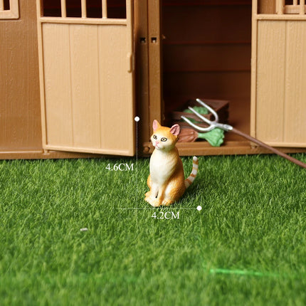 Realistic Plastic Cat Kitty Different Poses Figure Mini Cats Pet Model Figurines Cake Topper Kitten Toy Christmas Birthday Gift
