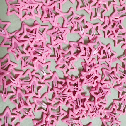 10pcs Colorful Star BB Hair Clips Girls Y2K Cute Star Barrettes Women Simple Metal Snap Clip Headdress Hair Jewelry Accessories