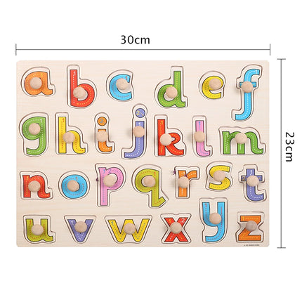 30cm Kid Early educational toys baby hand grasp wooden puzzle toy alphabet and digit learning education child wood toy