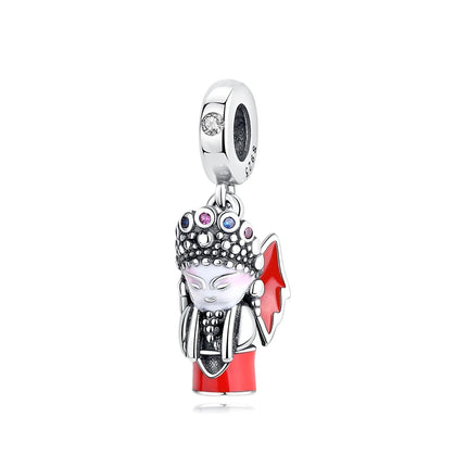 925 Sterling Silver Charms Beads Original Japanese Doll Fortune Cat Charm Fit Brand Bracelets Bangles DIY Jewelry For Women