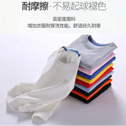 Spring Children's Cotton sweatshirt Boy and Girl Casual Solid Plain Hoodies Tops 3-10 Years Kids Long Sleeve T-shirt Cltohes