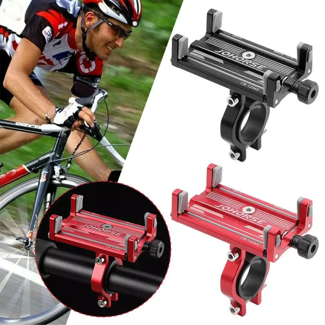 Universal Mobile Phone Holder Adjustable Aluminum Alloy Cell Phone Holder Clip Stand Bracket Mount Base For Scooter Bicycle Bike