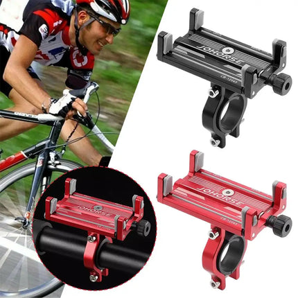 Universal Mobile Phone Holder Adjustable Aluminum Alloy Cell Phone Holder Clip Stand Bracket Mount Base For Scooter Bicycle Bike