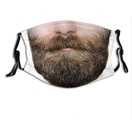 Personalized Social Funny 3D Facial Expression Masks Women Men Prom Party Ride Breathable Mouth Face Mask Creative Printed Masks