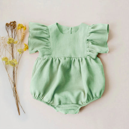 Floral Summer Baby Girl Playsuit Short Sleeve Cotton Baby Girl Romper Newborn Baby One-piece