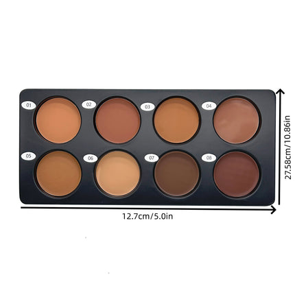 8 Color Cream Contour Palette Makeup, Long Lasting Full Coverage Concealer for Black Women, Contouring Foundation