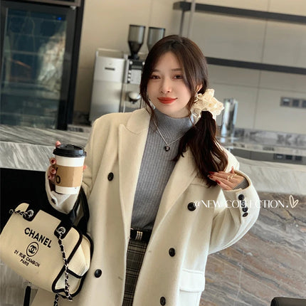 Women's Turtleneck Sweater Winter 2025 Retro with Velvet Lining Thickened Inner Wear Thermal Knitting Bottoming Shirt Pullovers