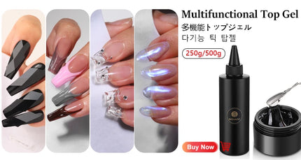 MSHARE 3D Top Coat UV LED Gel Rhinestones No Wipe Topcoat Without Sticky Layer Water Drop 50ml
