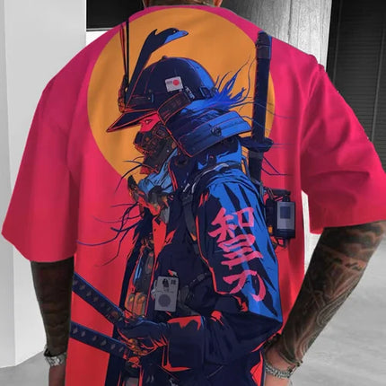 Men's and Women's Summer Fashion 3D Print Japanese Anime Printing T-shirt Casual Polyester Round Neck Casual Short Sleeve Tees