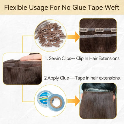 BOYMIA Invisible Long Tape PU Weft Human Hair Injected Tape In Hair Extensions Silky Easy to Use Remy Human Hair 12-22 Inch