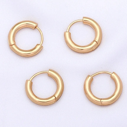 2pc Stainless Steel Small Hoop Earrings Punk Hip Hop Circle Round Huggie Hoop Earrings for Women Men Ear Ring Ear Bone Buckle