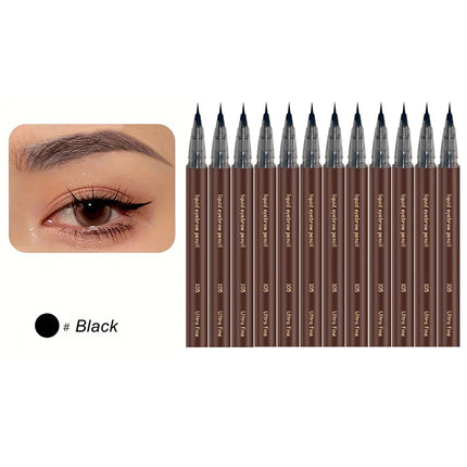 12Pcs Set Ultra Fine Extra Slim Eyebrows Pen Waterproof Professional Sweat-proof Liquid Eye Brow Pencil Long Lasting Makeup Micr