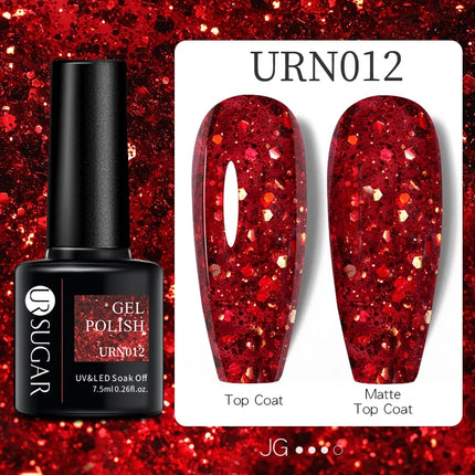 UR SUGAR 7.5ml Dark Wine Red Nail Gel Polish Autumn Gel Paint Nail Art Semi Permanent Nail Art Manicure Soak Off LED UV Nail Gel