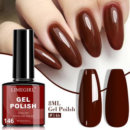 LIMEGIRL 8ML Nail Gel Polish Nail Supplies Vernis Semi Permanent Nail Art Manicure Soak Off LED UV Gel Nail Varnishes